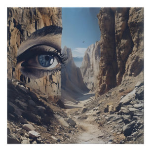 Impression Photo Surréalisme des yeux nature