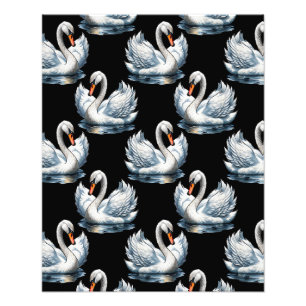 Impression Photo Swan Birds Design Motif