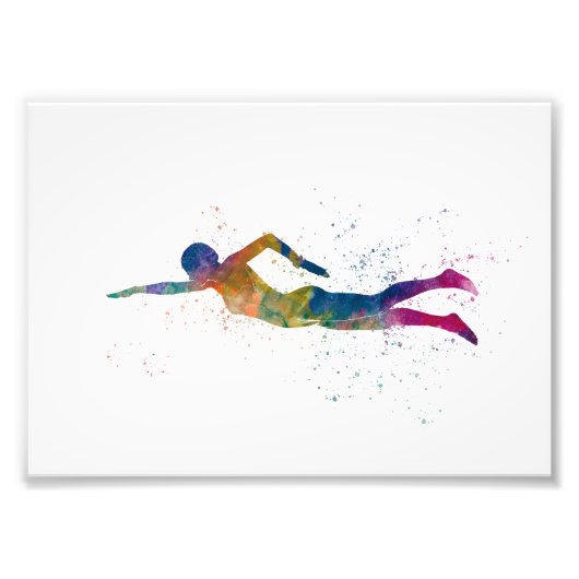 Impression Photo swimmer in watercolor (Devant)