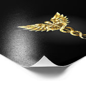 Impression Photo Symbole caducee polygonal or (Coin)