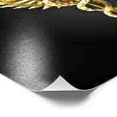 Impression Photo Symbole caducee polygonale en or (Coin)