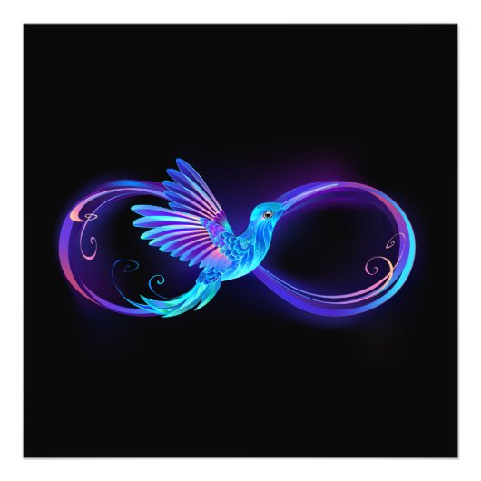 Impression Photo Symbole de Neon Infinity par Glowing Hummingbird (Devant)