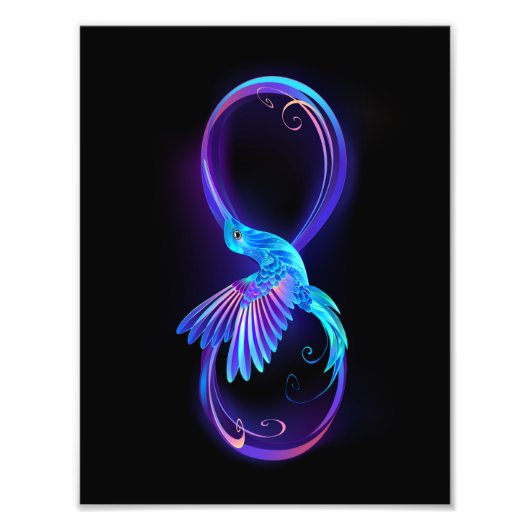 Impression Photo Symbole de Neon Infinity par Glowing Hummingbird (Devant)