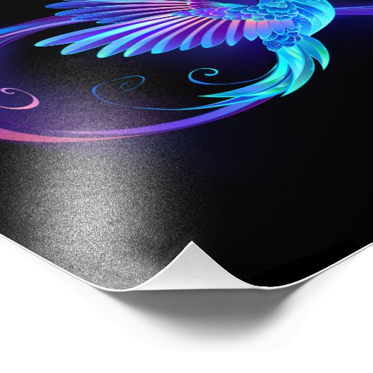 Impression Photo Symbole de Neon Infinity par Glowing Hummingbird (Coin)