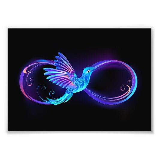 Impression Photo Symbole de Neon Infinity par Glowing Hummingbird (Devant)