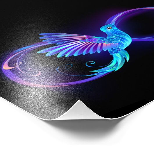 Impression Photo Symbole de Neon Infinity par Glowing Hummingbird (Coin)