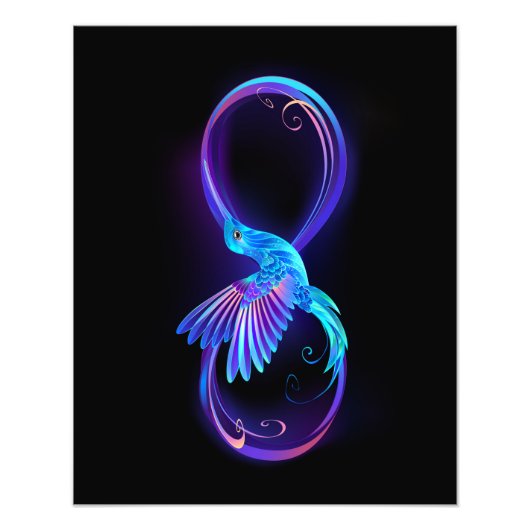 Impression Photo Symbole de Neon Infinity par Glowing Hummingbird (Devant)