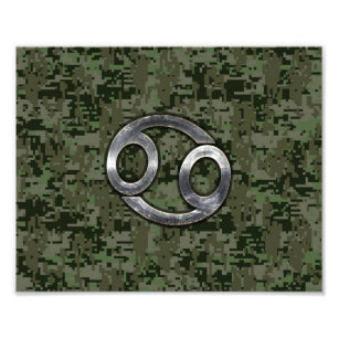 Impression Photo Symbole de zodiaque de Cancer sur la région boisée