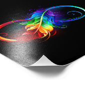 Impression Photo Symbole d'infini avec plume arc-en-ciel (Coin)