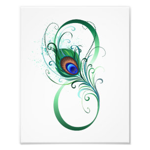 Impression Photo Symbole d'infini avec plume de paon