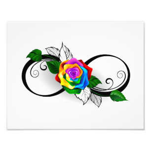 Impression Photo Symbole d'infini avec rose arc-en-ciel