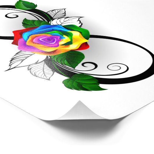 Impression Photo Symbole d'infini avec Rose arc-en-ciel (Coin)
