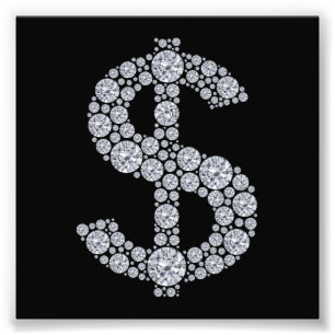 Impression Photo Symbole dollar Bling de diamant