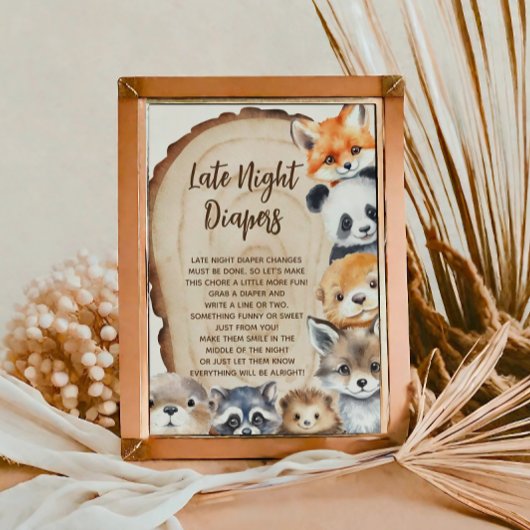 Impression Photo Symbole du Baby shower Animaux mignons de nuit