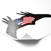 Impression Photo Symbole du coeur des mains États-Unis drapeau amér (Coin)