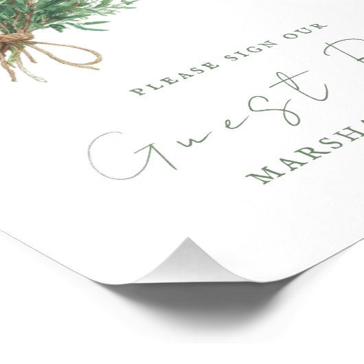 Impression Photo Symbole du livre d'or du Mariage Rosemary (Coin)