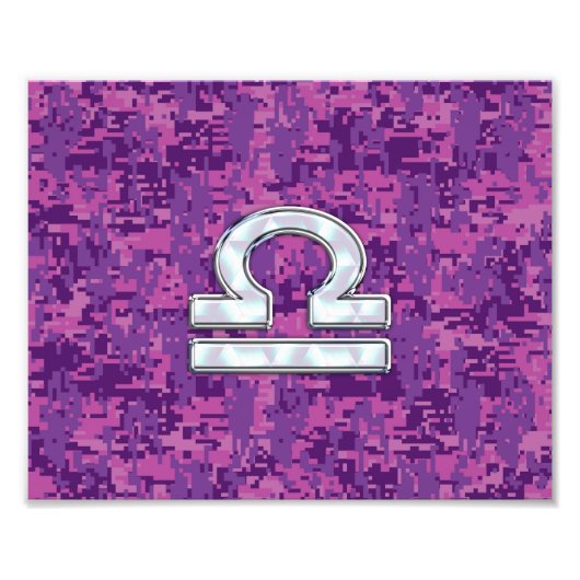 Impression Photo Symbole du zodiaque Balance sur camouflage numériq (Devant)