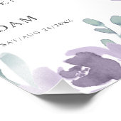 Impression Photo SYMBOLE Élégant Eucalyptus & Mariage Floral Violet (Coin)