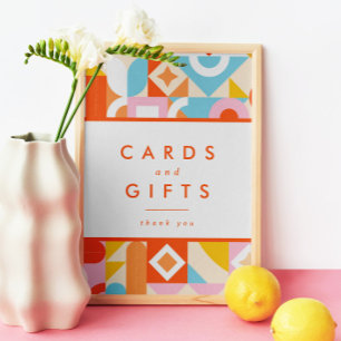 Impression Photo Symbole Funky Modern Orange Baby shower Cartes & C