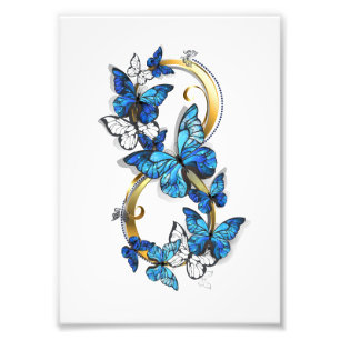 Impression Photo Symbole infini de papillons Morpho bleus