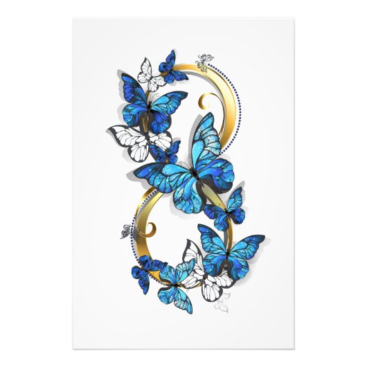 Impression Photo Symbole infini de papillons Morpho bleus (Devant)