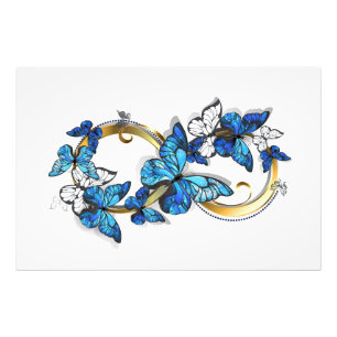 Impression Photo Symbole infini de papillons Morpho bleus