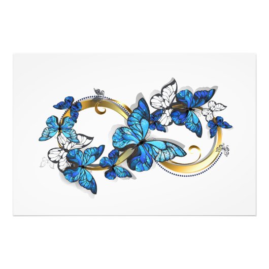 Impression Photo Symbole infini de papillons Morpho bleus (Devant)