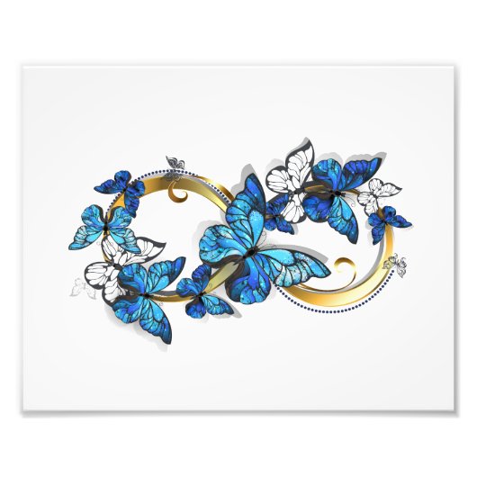 Impression Photo Symbole infini de papillons Morpho bleus (Devant)