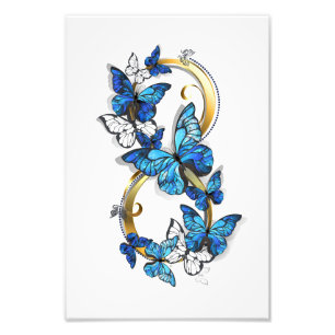 Impression Photo Symbole infini de papillons Morpho bleus
