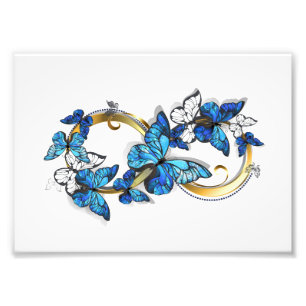 Impression Photo Symbole infini de papillons Morpho bleus