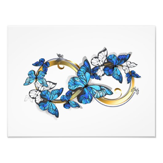 Impression Photo Symbole infini de papillons Morpho bleus (Devant)