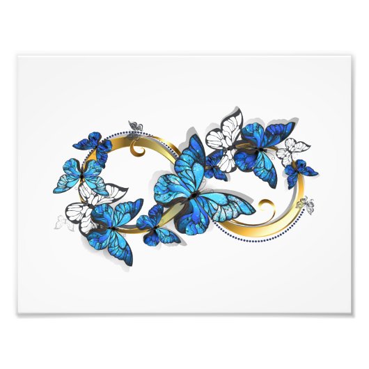 Impression Photo Symbole infini de papillons Morpho bleus (Devant)