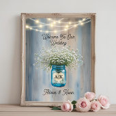 Impression Photo Symbole Mariage de l’affiche Rustic Baby’s Breath