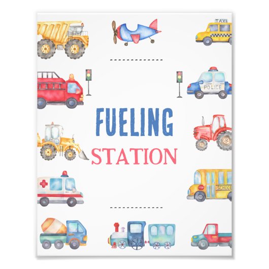 Impression Photo Symbole moderne Boys Transport 1er anniversaire (Devant)