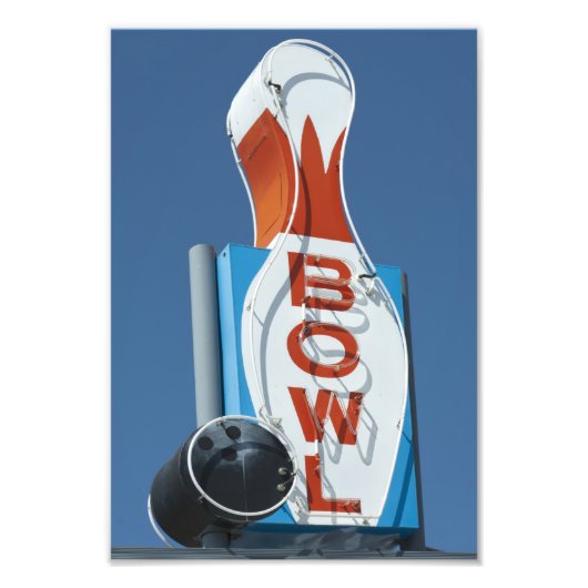 Impression Photo SYMBOLE NEON Bowling (Devant)
