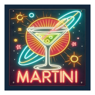 Impression Photo SYMBOLE NEON MARtini DU MILIEU DU SIÈCLE
