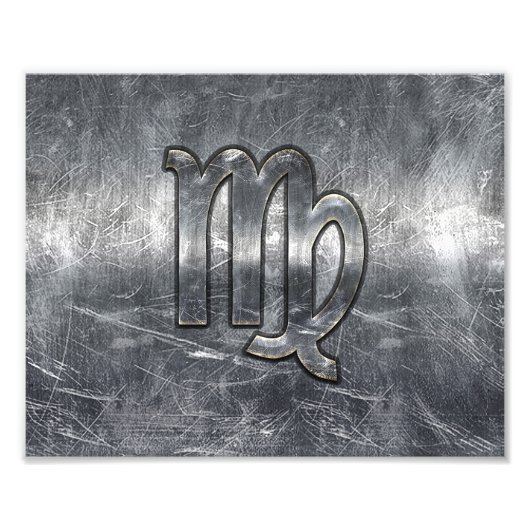Impression Photo Symbole Virgo Zodiac Grunge Style Distressed (Devant)