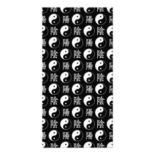 Impression Photo Symbole Yinyang noir Motif de texte chinois