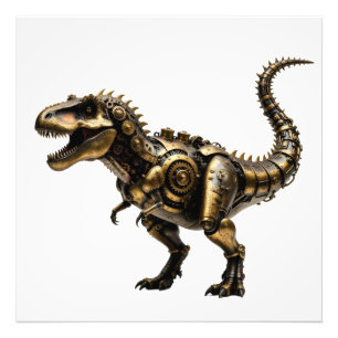 Impression Photo T-Rex Mech Steampunk – Bête Dino en laiton
