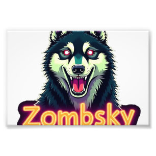 Impression Photo T-Shirt essentiel pour chien zombie Husky sibérien