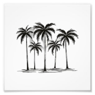 Impression Photo T-Shirt Graphique pour Hommes avec Palmiers Noir e