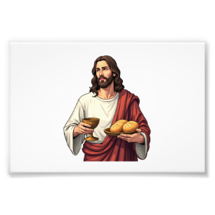 Impression Photo T-shirt vintage gravure Jésus Pain Vin 2