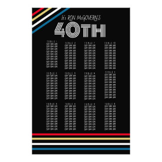 Impression Photo Tableau de sièges à bande noire et primaire 40e