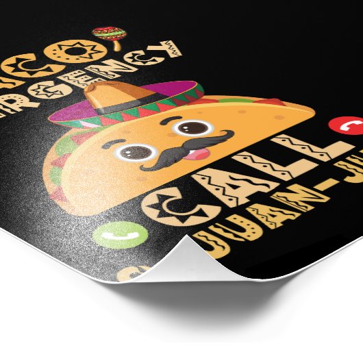 Impression Photo Taco Appel d'urgence Funny Cinco de Mayo Mexicain (Coin)