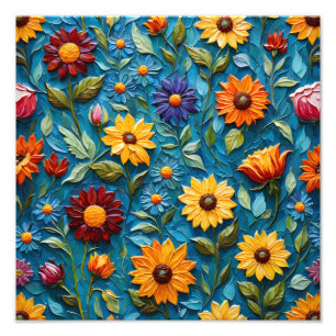 Impression Photo Tapisserie florale dynamique