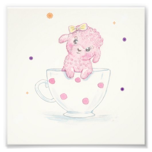 Impression Photo TeaRose The Pink Teacup Poodup imprimé (Devant)