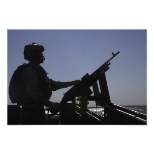 Impression Photo Technicien équipant une mitrailleuse M240 en Irak