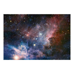 Impression Photo Télescope Nebula Hubble Carina Rouge et Bleu