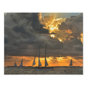 Impression Photo Tempête à venir au coucher du soleil à Key West, F