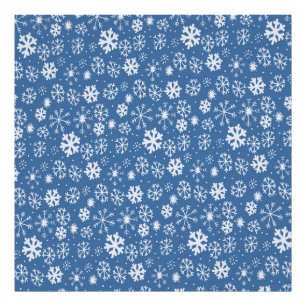 Impression Photo Tempête de flocons de neige avec fond bleu ciel